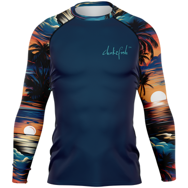Chokefish™ Long Sleeve Rashguard Trees&Boats Men's Shirt-002